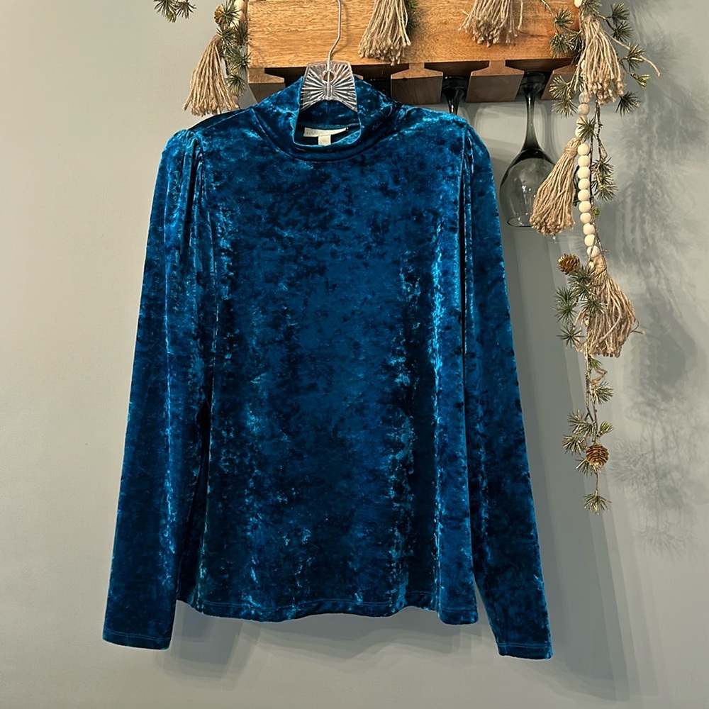 Women’s teal ryegrass size extra large ruffled shoulders blouse NWT